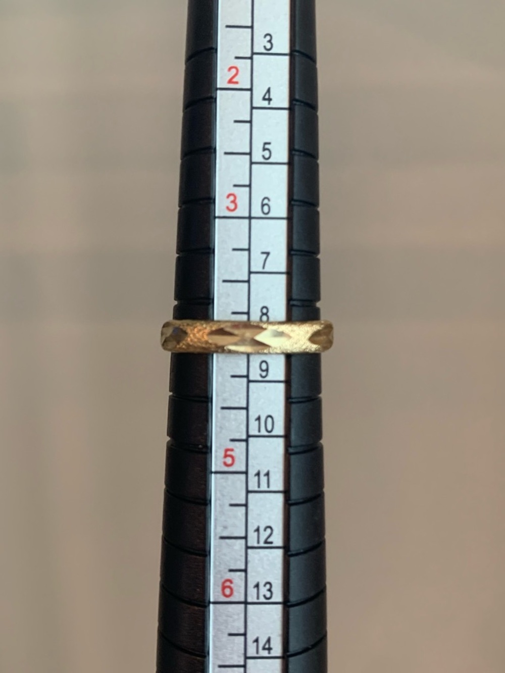 10K Gold Toe Ring Band | Textured Diamond Cut Design | Real Gold Minimalist - Picture 7 of 7